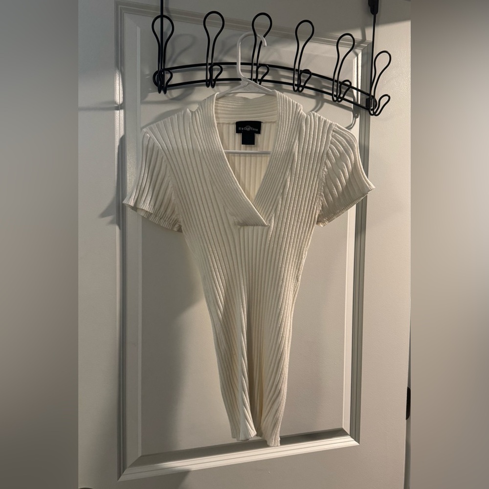 Cream sweater blouse